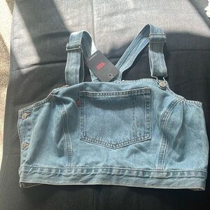 Levi’s denim crop top/cropped bib